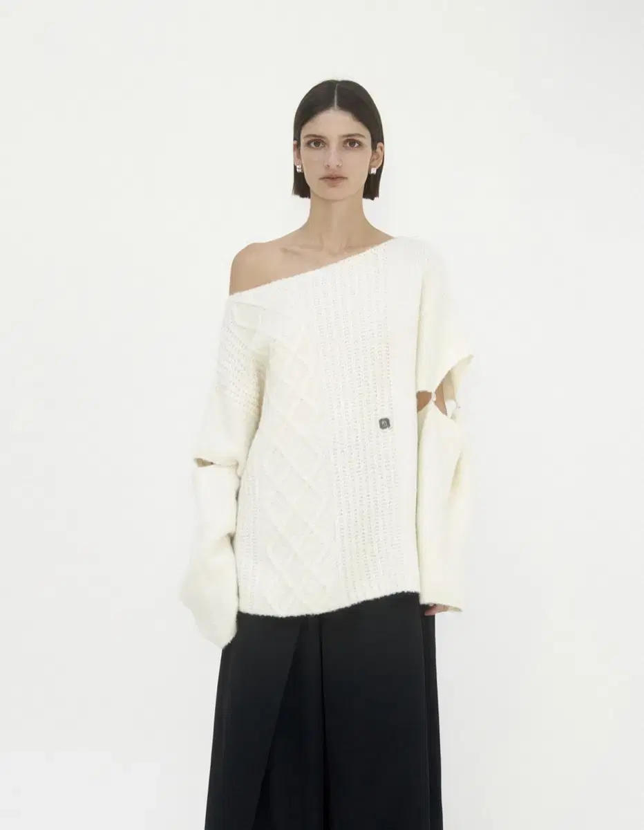 트리밍버드 Sleeve Slit Boat Neck Knit [Ivory]